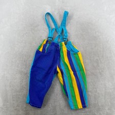 Blooz Vintage Striped Overalls Kids 2T Multicolor Denim 90s Kidcore USA Made