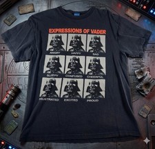 Vintage Star Wars Size Medium Expressions of Darth Vader T Shirt Men's Y2k 2000s