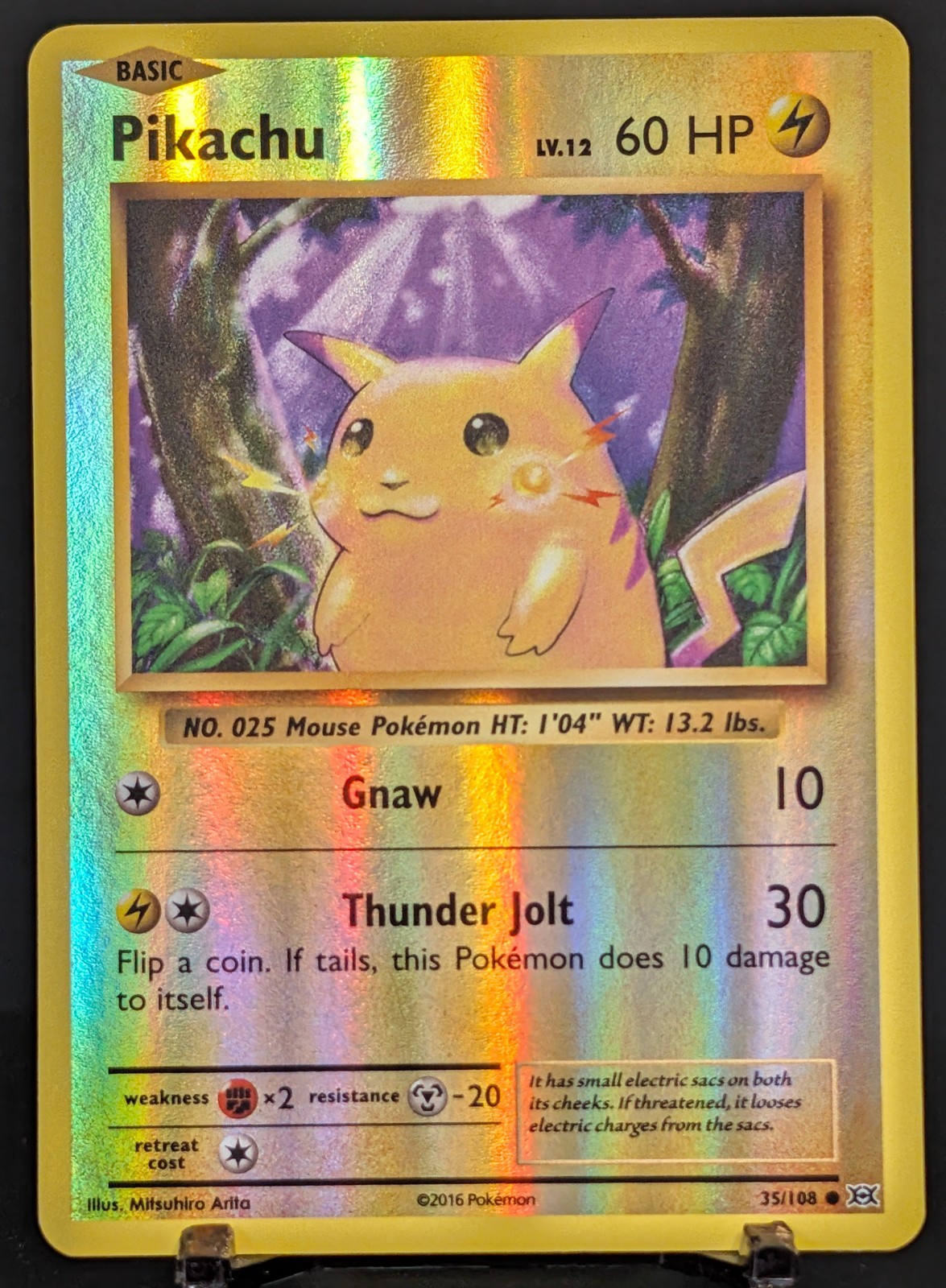 Pokemon Pikachu #35/108 English Evolutions Reverse Holo