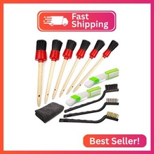 Takavu Complete Car Detailing Kit 12pc - Detail Brushes Wire Brushes Vent Du