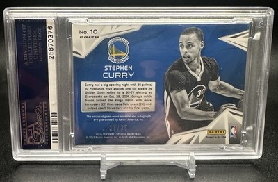 Stephen Curry 2014 Spectra Superstar Prizm GAME USED AUTO /35 PSA