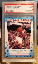 1989 Fleer Sticker #3 Michael Jordan HOF PSA MINT 9 Chicago Bulls POP 1,653