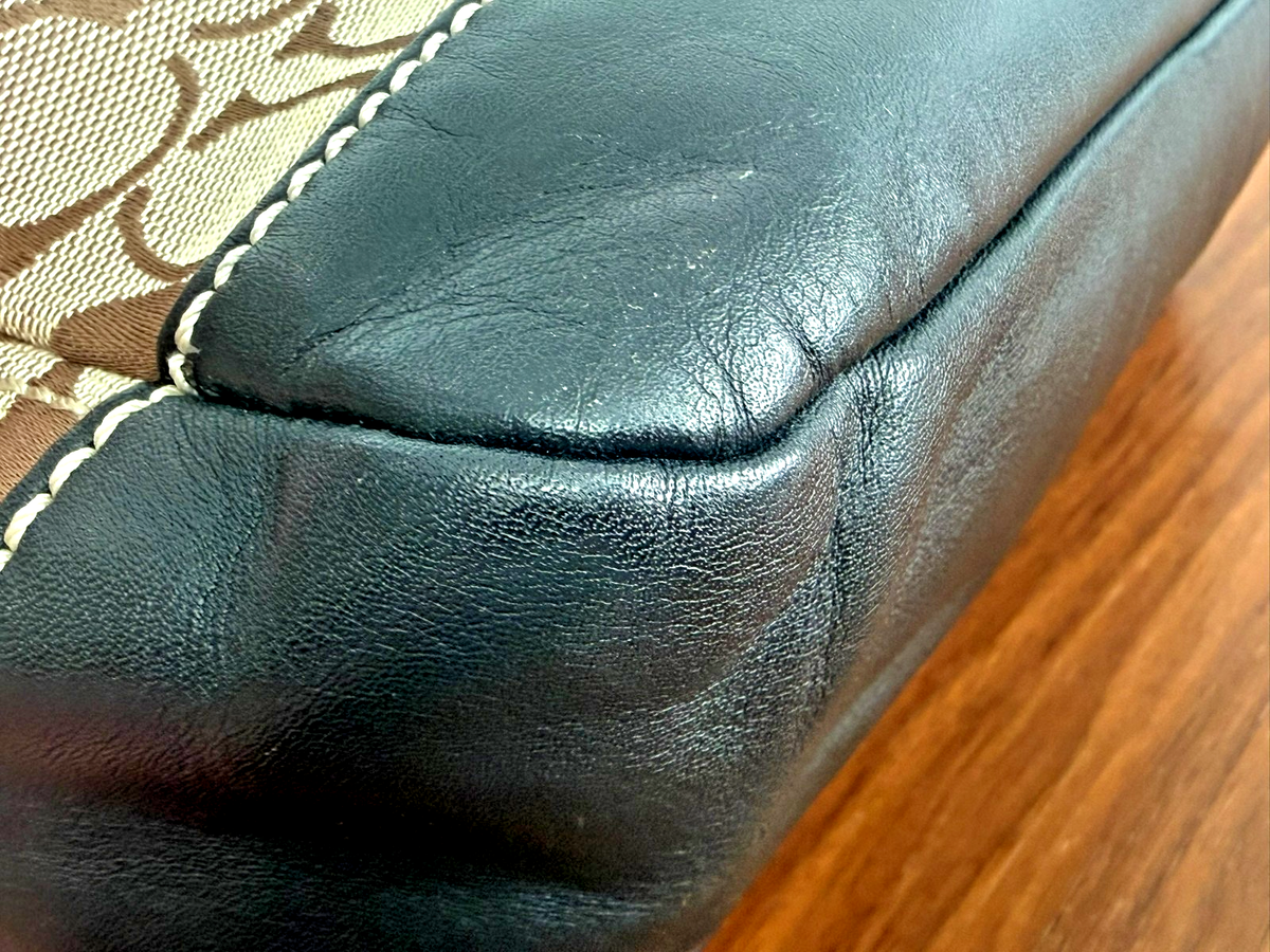 RARE Vintage Y2K Coach Legacy Black Khaki Monogram Turnlock 