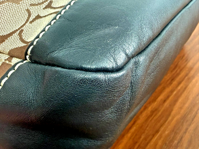 RARE Vintage Y2K Coach Legacy Black Khaki Monogram Turnlock
