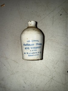 Stoneware Mini Jug Hoffman House L Rye H.F. Corbin & Co Cincinnati Chipped 3”
