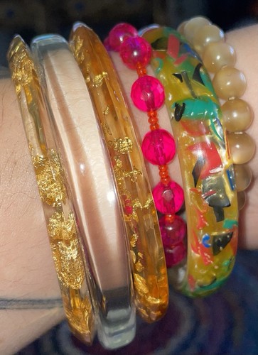 Pools Of Light Lucite Bangle Bracelet!!!