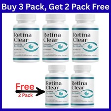 5-Pack Retina Clear Capsules, RetinaClear Supports Eye Health - 180 Capsules