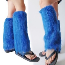 Furs Leg Warmer Winter Furry Long Boot Cuffs Fuzzy Shoes Cover Party Costume