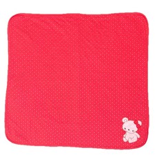Gymboree 2014 Coral Pink Gold Bear Polka Dot Cotton 26X30 Receiving Blanket