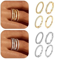 Stacking Wedding Ring 6-10 Gold / Silver Stackable Set Rings, Stacking Ring