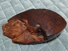 Hand Carved Burl Wood Box Vintage 1981 Jeffrey Jeff Seaton