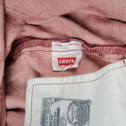 Levis Jeans Mens 44x32 501 Original Button Fly Straight Leg Salmon Demin Pants - Picture 10 of 14