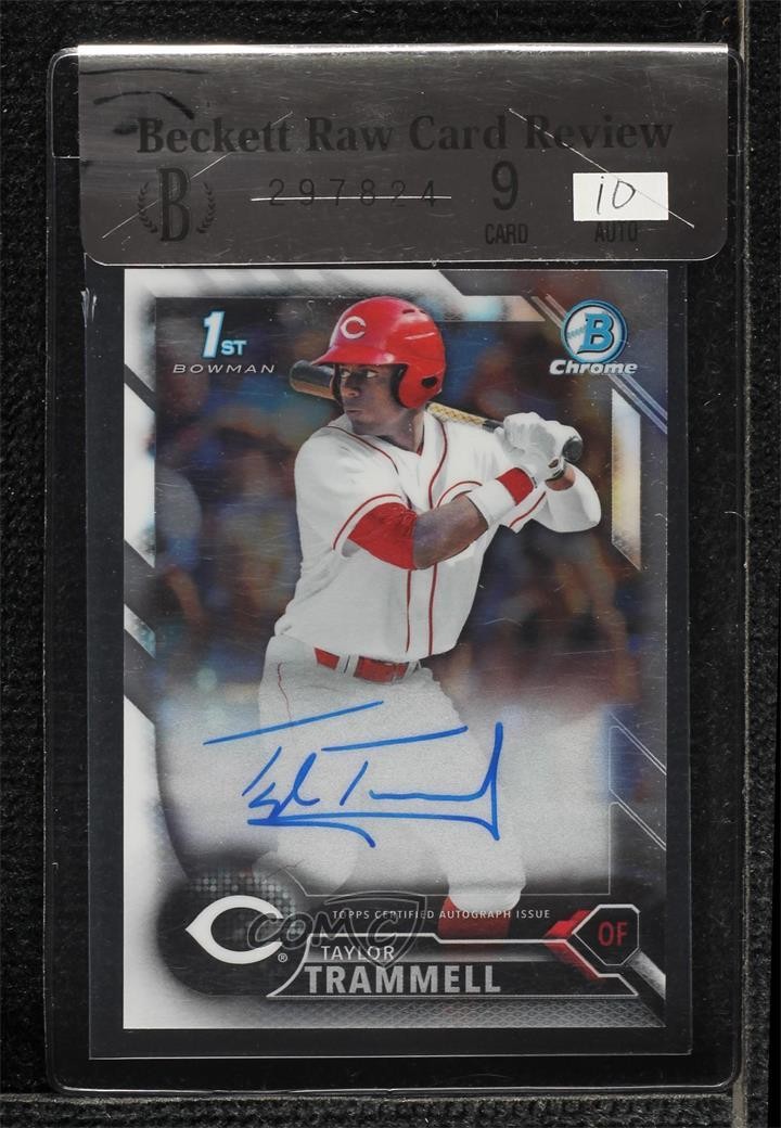 2016 Bowman Draft Chrome Draft Pick Auto Taylor Trammell #CDA-TT Auto 0i76