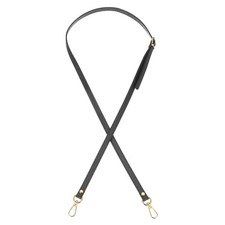 47" Adjustable PU Leather Purse Strap with Golden Hardware Black