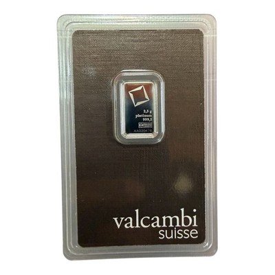 Valcambi Suisse 2.5 Gram Platinum Bar - In Assay Card