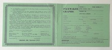 Graflex Pacemaker Graphic Warranty Card - Blank - Original