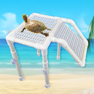 Turtle Tank Accessories, Large Turtle Basking Platform for Aquatic Turtles, Aqua