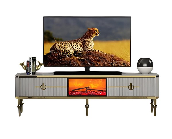 Tv Lowboard Wohnzimmerschrank Fernsehtisch Sideboard Modern Stilvoll-image