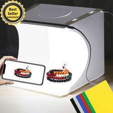 Photo Light Box 10" Portable Folding Photography Light Tent kit with 2 Light Bar