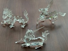 Lotto Swarovski 1996-1998 Edizione Annuale Società Unicorno Drago Pegaso Nuovo con Scatola
