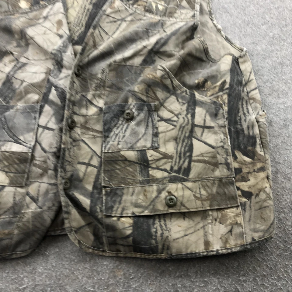 Vintage Camouflage Hunting Vest Mens Large Realtree Removable Orange Flag - Image 3 of 4