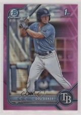 2022 Bowman Chrome Prospects Fuchsia Pink Vapor Refractor 73/199 Dru Baker 0w27