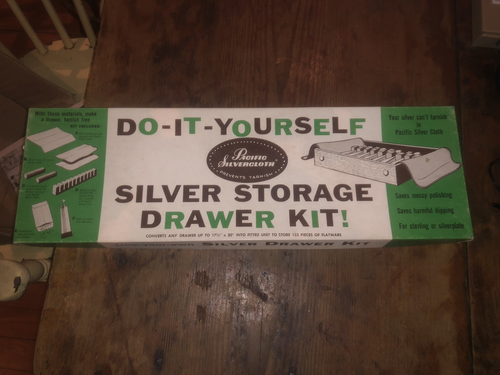 Vintage Pacific Silbertuch "Do It Yourself" Silber Aufbewahrung Schublade Kit MCM - Bild 1 von 9