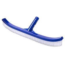 18" Heavy Duty Pool Brush for Walls, Tiles & Floor w/ EZ Clips & Curved Ends