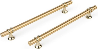 HALIWU 10-Pack Gold Cabinet Handles 8'' Center Brushed Brass Kitchen Pulls