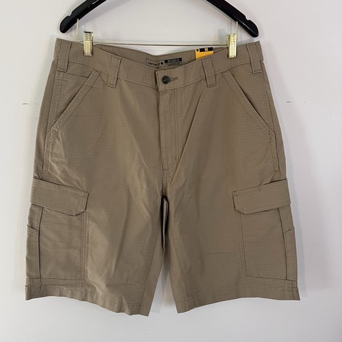 Carhartt Cargo Shorts Mens 36 W Beige Ripstop Khaki 11in Work Wear Outdoors New