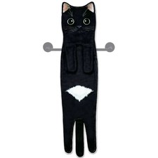 Hawgiman Hand Towels for Bathroom Kitchen,Cute 22 inches x 5 inches, Black