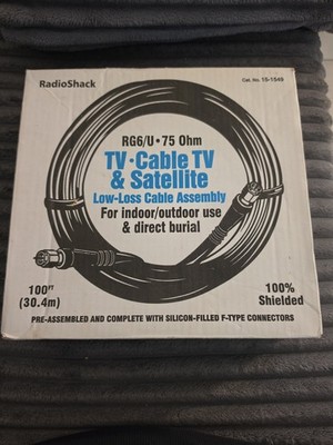 RadioShack 15-1549 100' Coaxial Cable Assembly, 75Ohm, Shielded