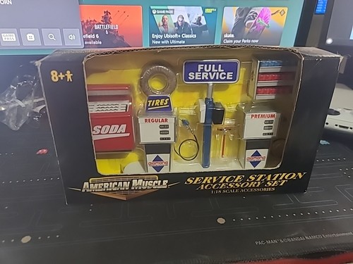 Set Accessoires Station Service American Muscle 1:18 - Ertl - Neuf - Pour Diorama Ou Collection De Voitures Miniatures