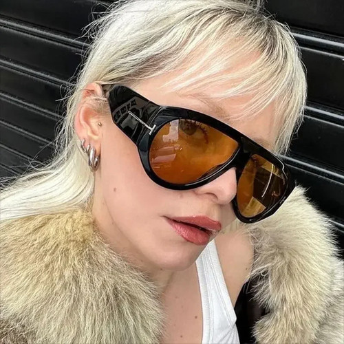 Occhiali da sole pilota oversize vintage marca lusso designer donna per uomo tonalità - Foto 4 di 34