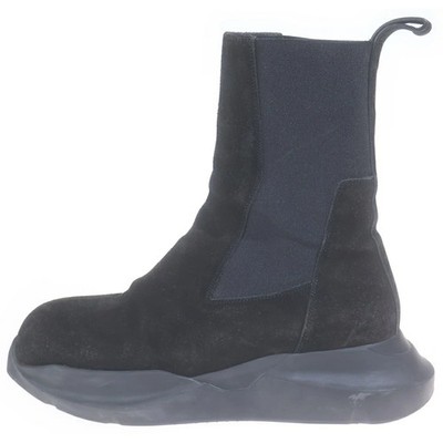 Rick Owens 42 Geth Beatle Boots Side Gore Suede High Cut Boots Black Ru02B GYb46