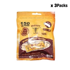 HORNET 450pcs 6MM Natural Unrefined PreRolled Cigarette Filter Rolling Paper Tip