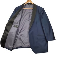 JOS A BANK Blue Black Shaw Collar Slim Fit Dinner Jacket Tuxedo Tux Mens 48S