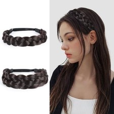 Braided Headbands Hair Piece for Women 3 Strands 5 Strands Dark Brown 3 5-4