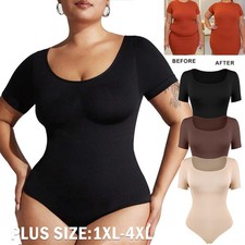 Women Plus Size Bodysuit Tummy Control Shapewear Slimming Thong Bodysuits Shaper