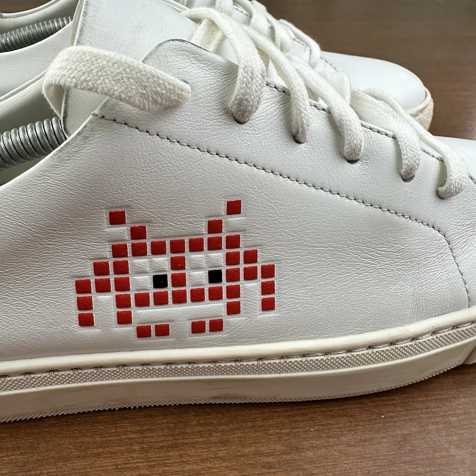 Tenis Anya Hindmarch Años 80 Space Invader Blancas Talla EUR 38 US 8 Cuero Lujo Foto 2 de 4