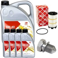 MotoröL Filter Set Febi Sae 5W-40 9 Liter + Schraube FüR Audi R8 5.2 Fsi 422 427