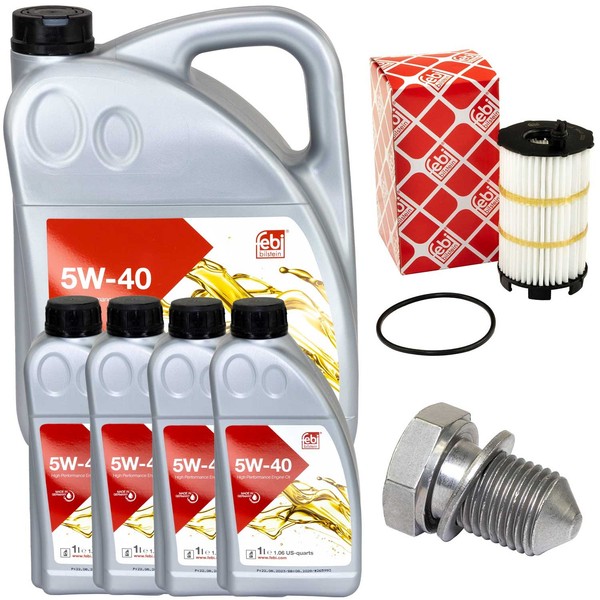 MotoröL Filter Set Febi Sae 5W-40 9 Liter + Schraube FüR Audi R8 5.2 Fsi 422 427-image