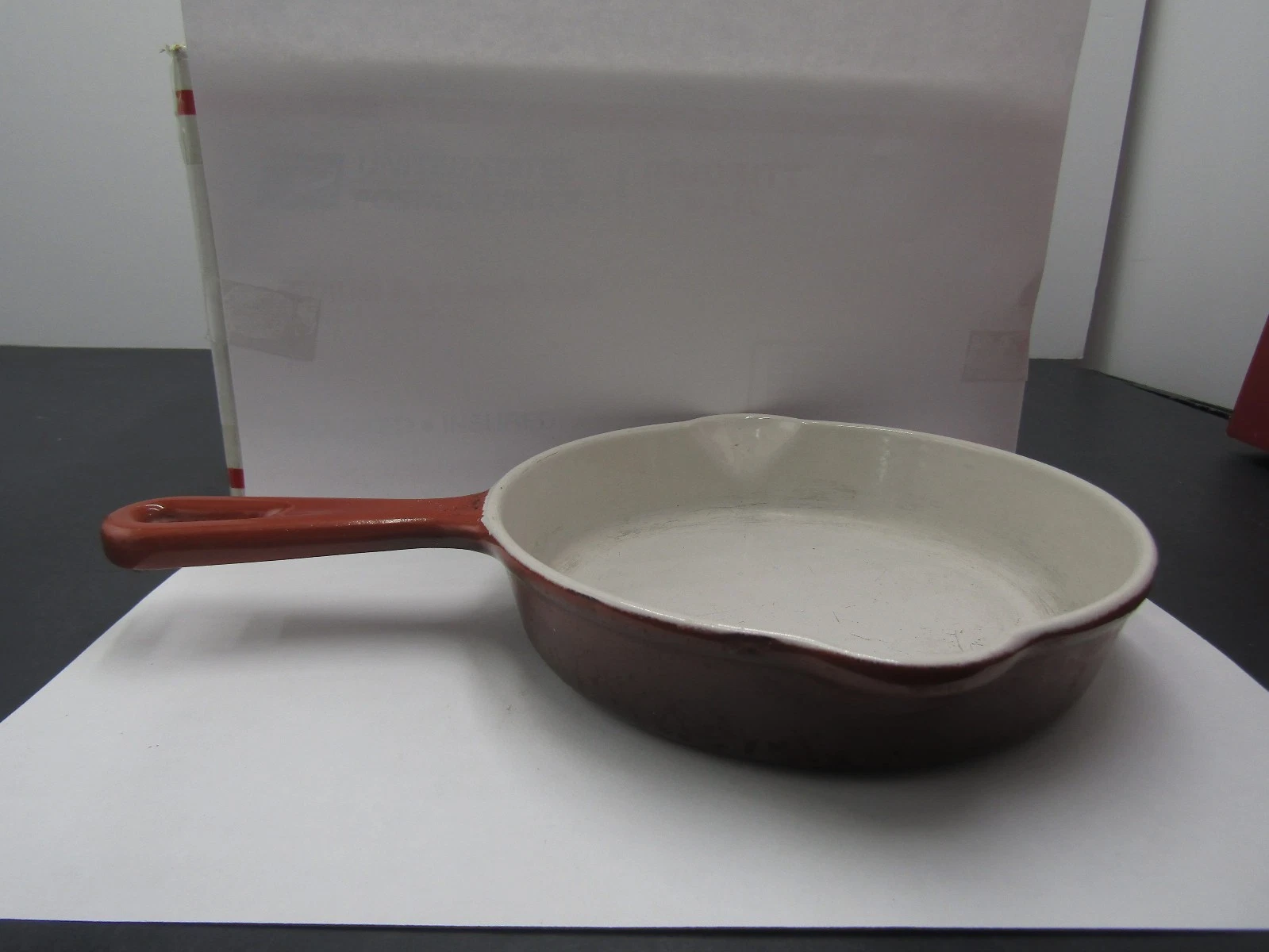 Vintage French Cousances enameled brown Cast iron skillet pan 16 7"
Opens in a new window or tab