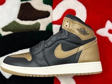 Size 7Y - Jordan 1 Retro High OG Black Metallic Gold GS