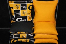 8 CORNHOLE BEANBAGS made w GEORGIA TECH YELLOW JACKETS Fabric ACA Reg Bags