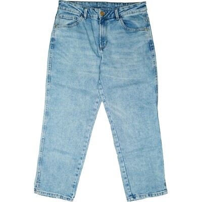 TOM TAILOR Kate Womens Stretch Mom Jeans 7/8 Trousers Cropped 40 W31 L28 Blue Vintage