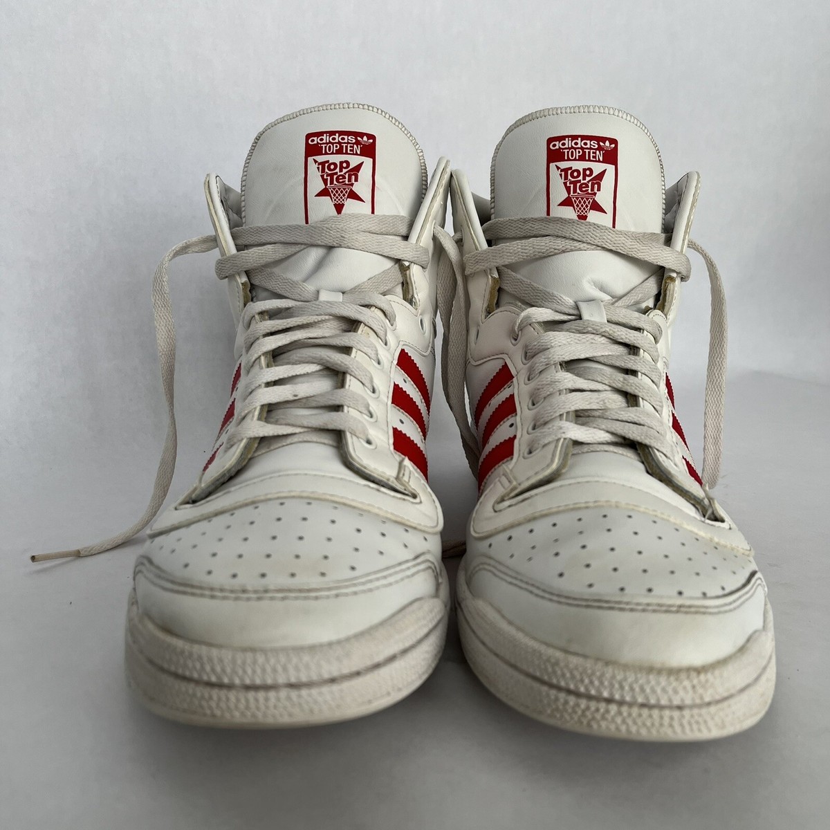 Adidas Top Ten High Cloud White Lush Red Mens Size 13 Super