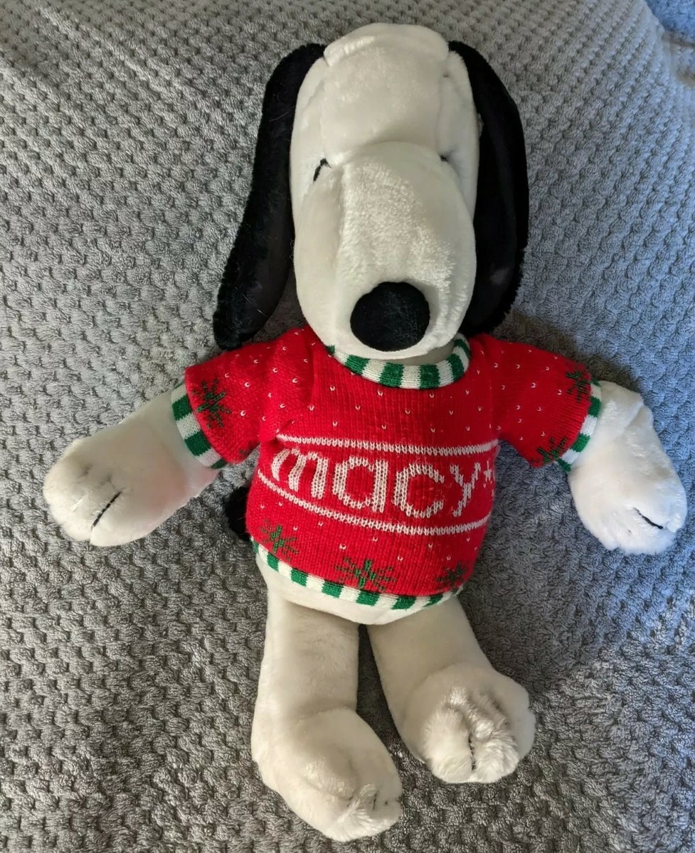 Vintage Christmas Macy's Sweater Snoopy Plush Peanuts 20 