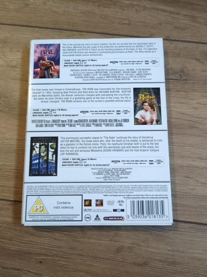 The Bible...In The Beginning/The Robe/Demetrius And The Gladia... [DVD ...
