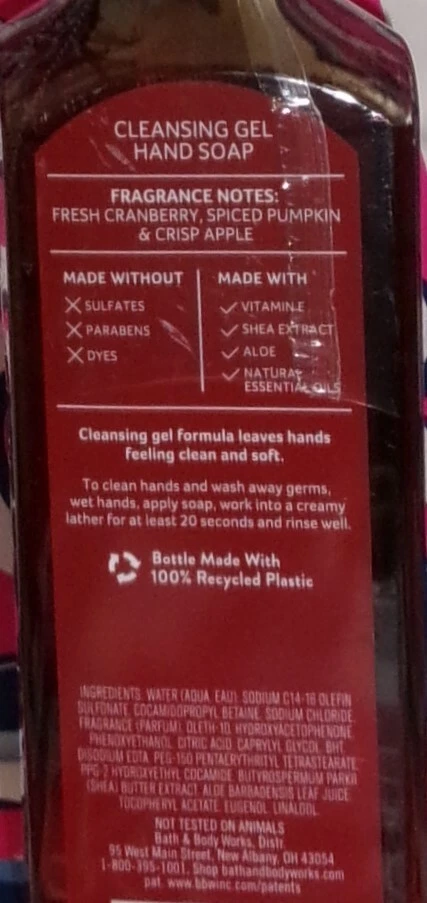 Jabón de manos gel limpiador Bath & Body Works EL OTOÑO PERFECTO NUEVO Foto 2 de 2